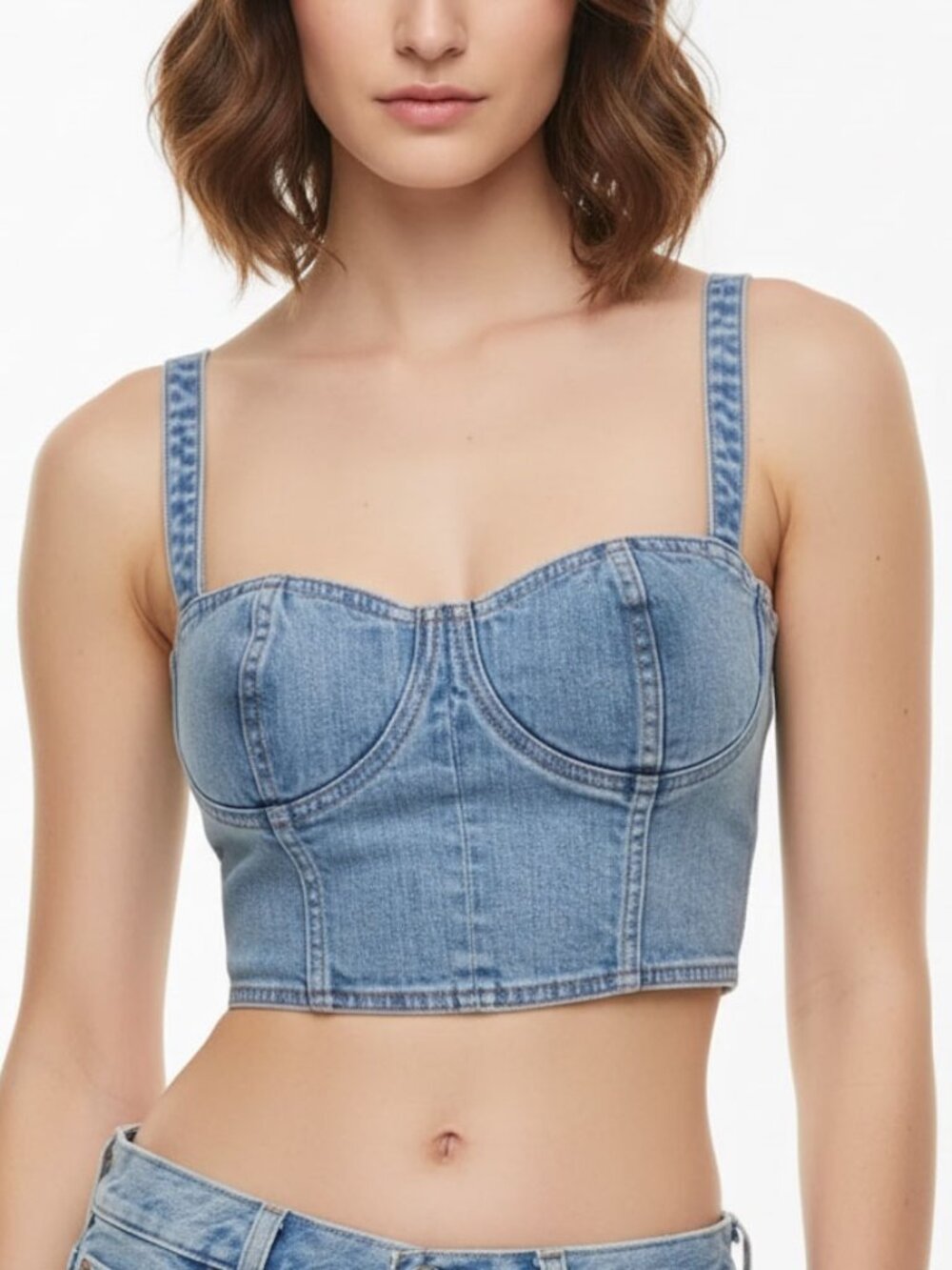 Denim Forum Denim Bustier Top Size XS